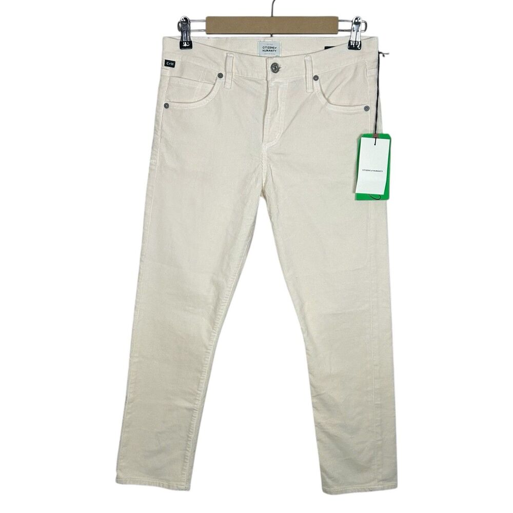 Citizens of Humanity Corduroy Pants Womens 30 Ivory Elsa Mid Rise Slim Casual